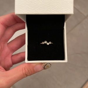 Mejuri ring, sterling silver with gold coating and quartz